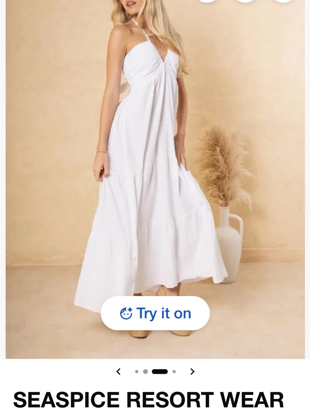 White Cotton Strapless Maxi Dress with Ruched Bodice